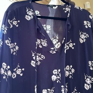 Rails flower navy dress with white flowers